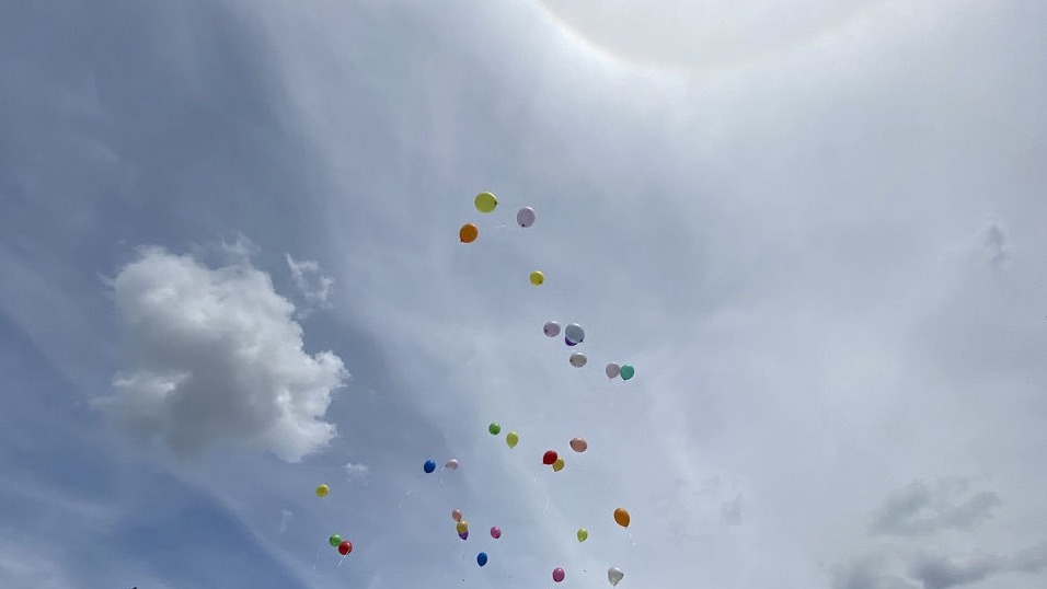 Luftballons am Himmel